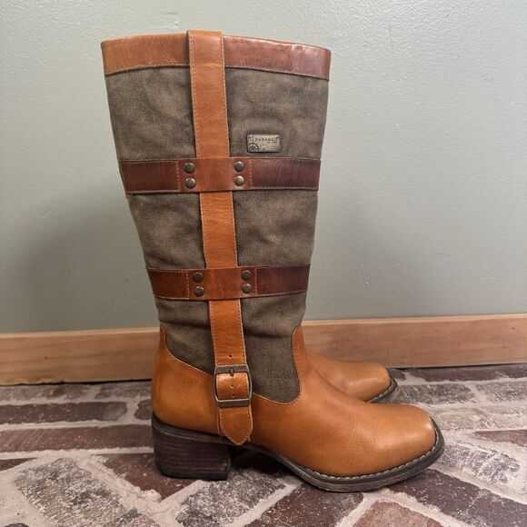 DURANGO World Traveler Women's Wellington Boot Size 6M Pull On Canvas &‎ Leather - Picture 2 of 16